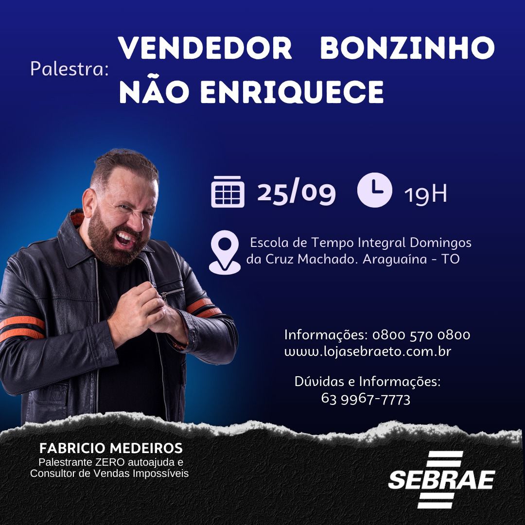 Sebrae Tocantins realiza palestra sobre técnicas avançadas de vendas em Araguaína