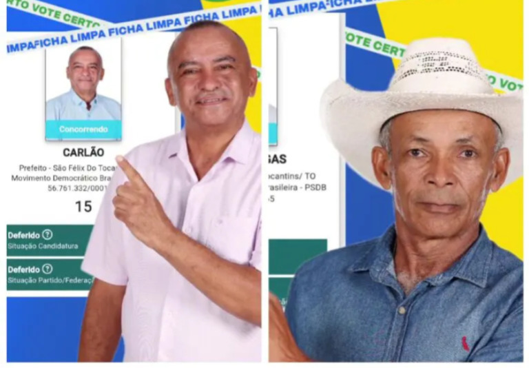 Justiça Eleitoral aprova candidaturas de Carlão e Edmundo Pugas para o executivo de São Félix do Tocantins