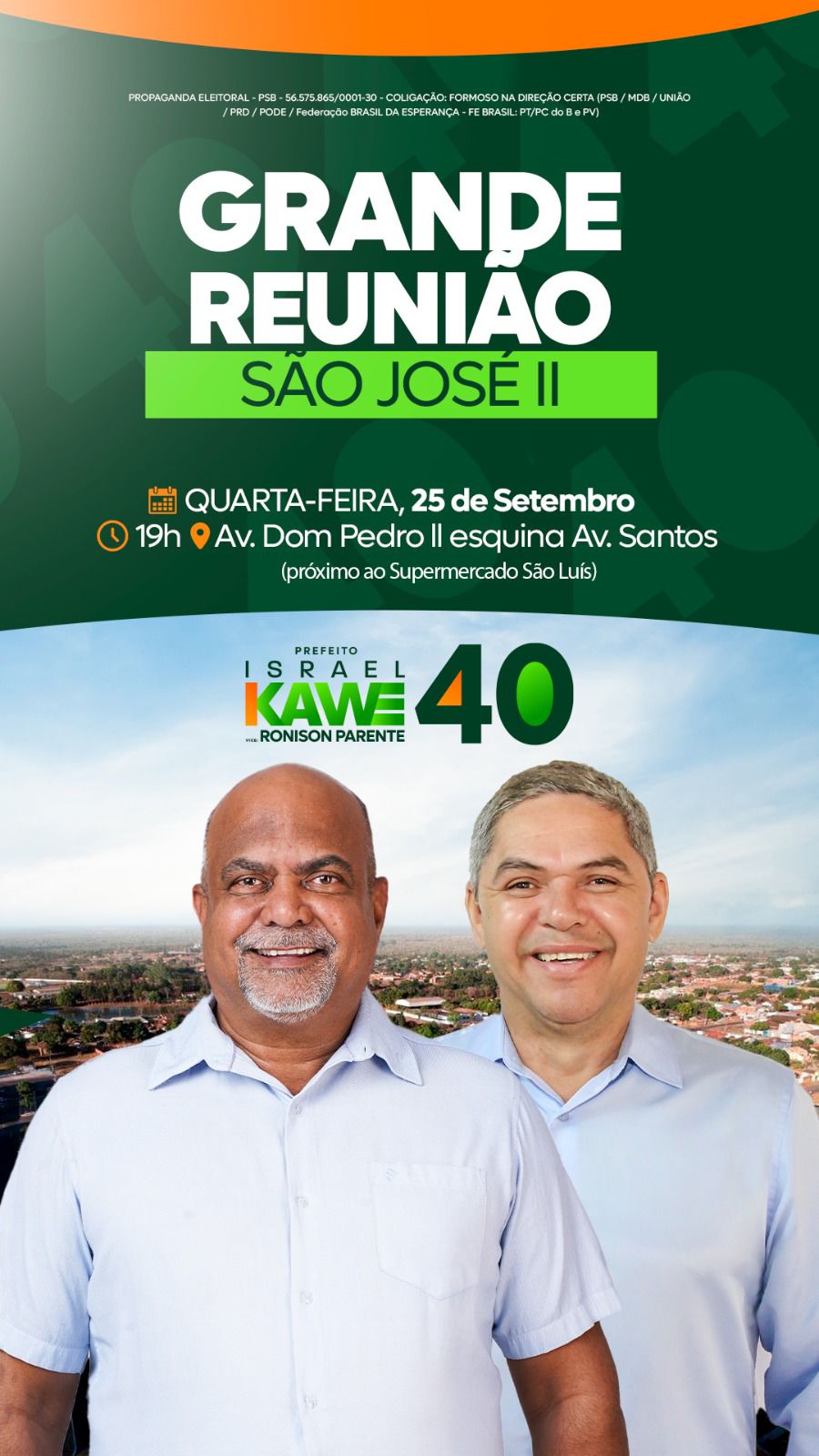 Prefeito Israel Kawê e vice Ronison Parente levam propostas ao setor São José II em grande reunião nesta quarta-feira