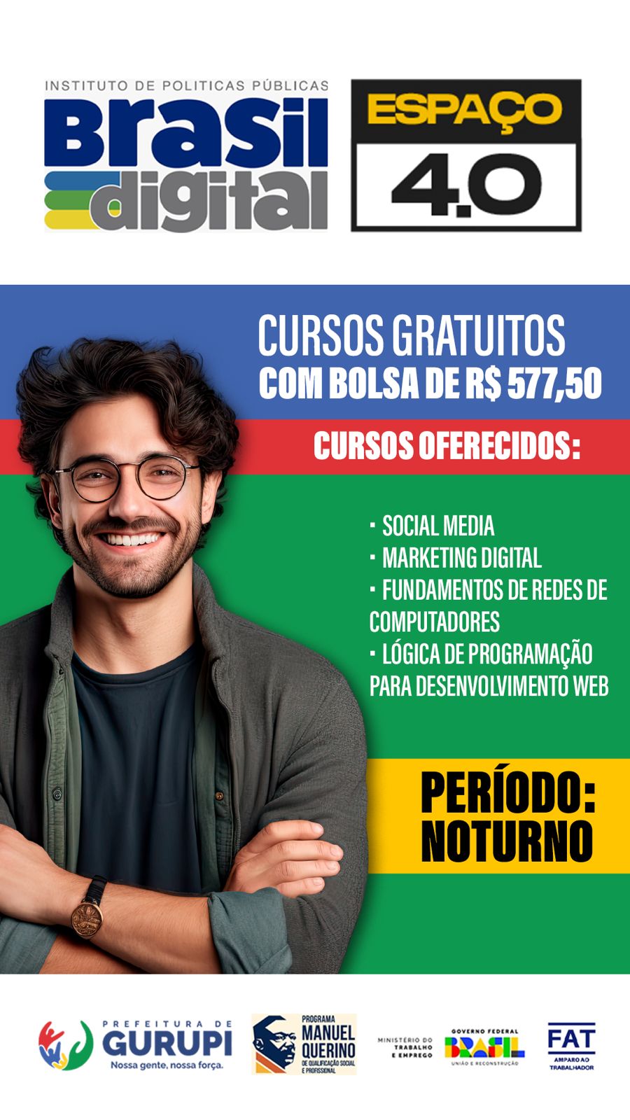 Prefeitura de Gurupi e Instituto de Políticas Públicas Brasil Digital ofertam cursos gratuitos para jovens com 200 vagas